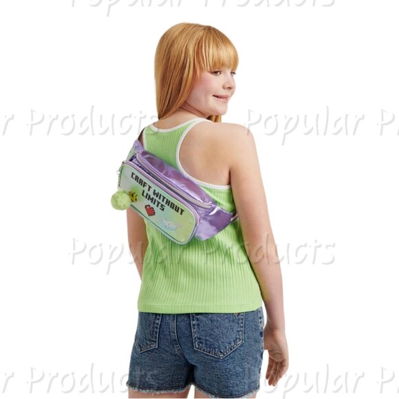 Justice Other - Justice | Minecraft Colorblock Sling Bag, Purple/Green